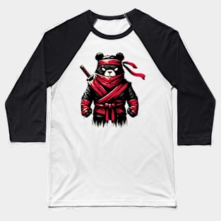 Cool Ninja Bear Japanese Retro Vintage Style Baseball T-Shirt